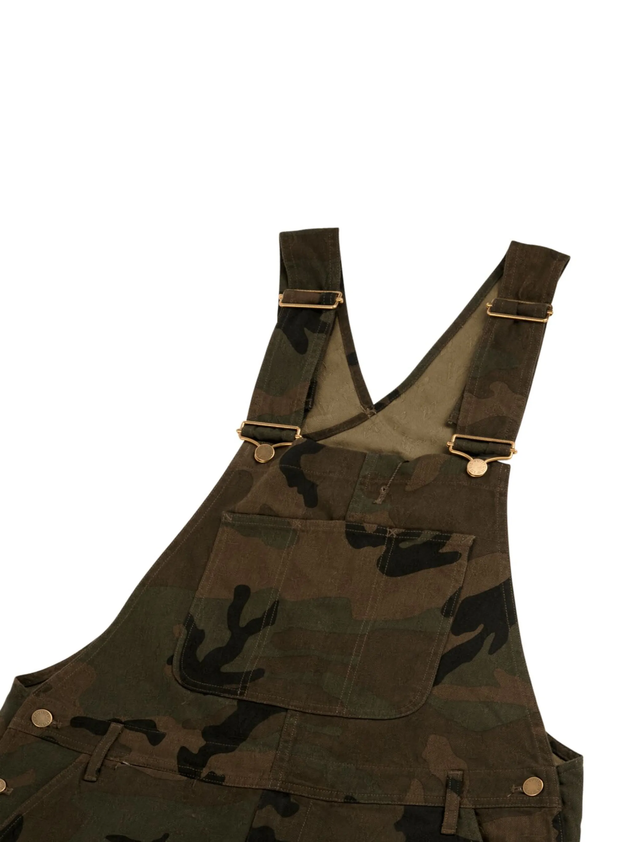 Комбинезон с камуфляжным принтом из коллаборации с Louis Vuitton Supreme, зеленый — фото 3
