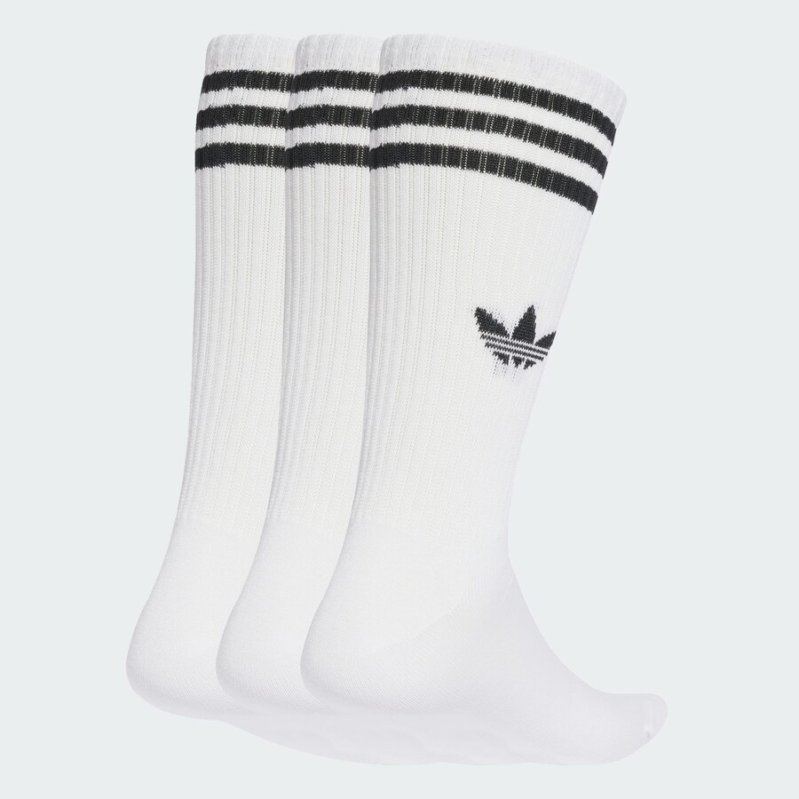 Носки ADIDAS ORIGINALS 3-Stripes High Crew 3 Pairs, White — фото 2