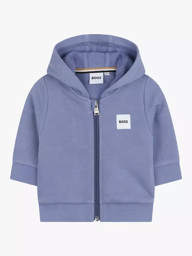 Детская толстовка на молнии спереди HUGO BOSS, Lavender Blue
