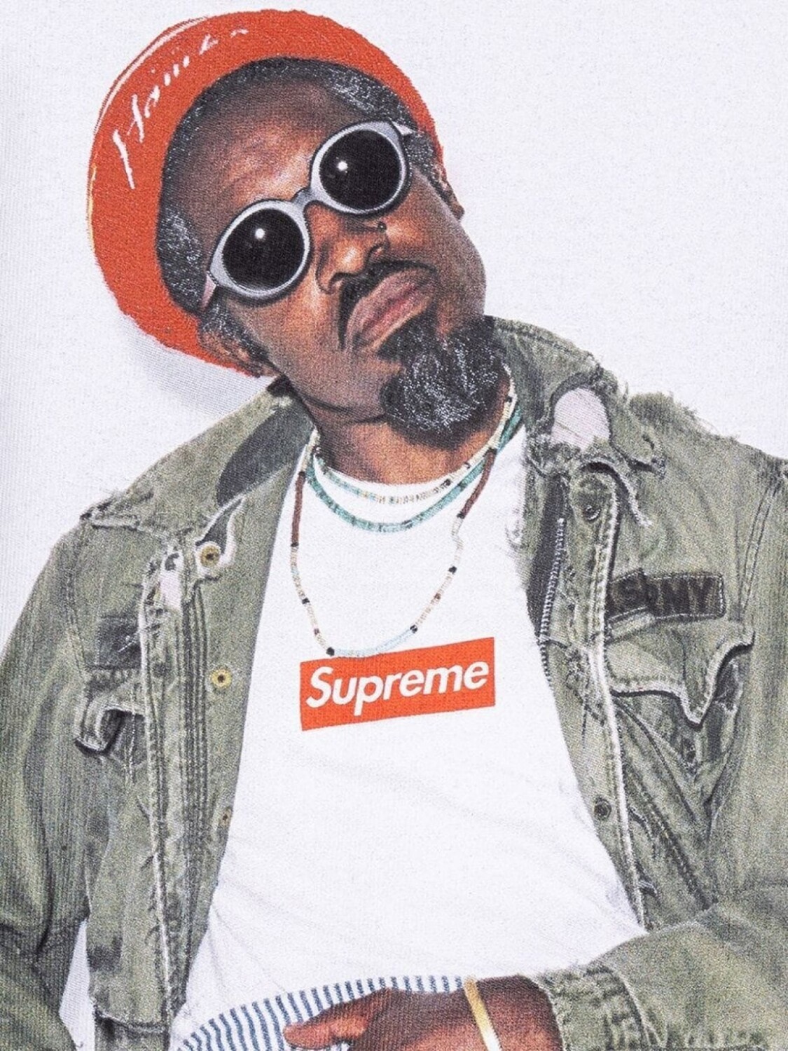 Supreme футболка Andre 3000 с графичным принтом, фиолетовый — фото 2