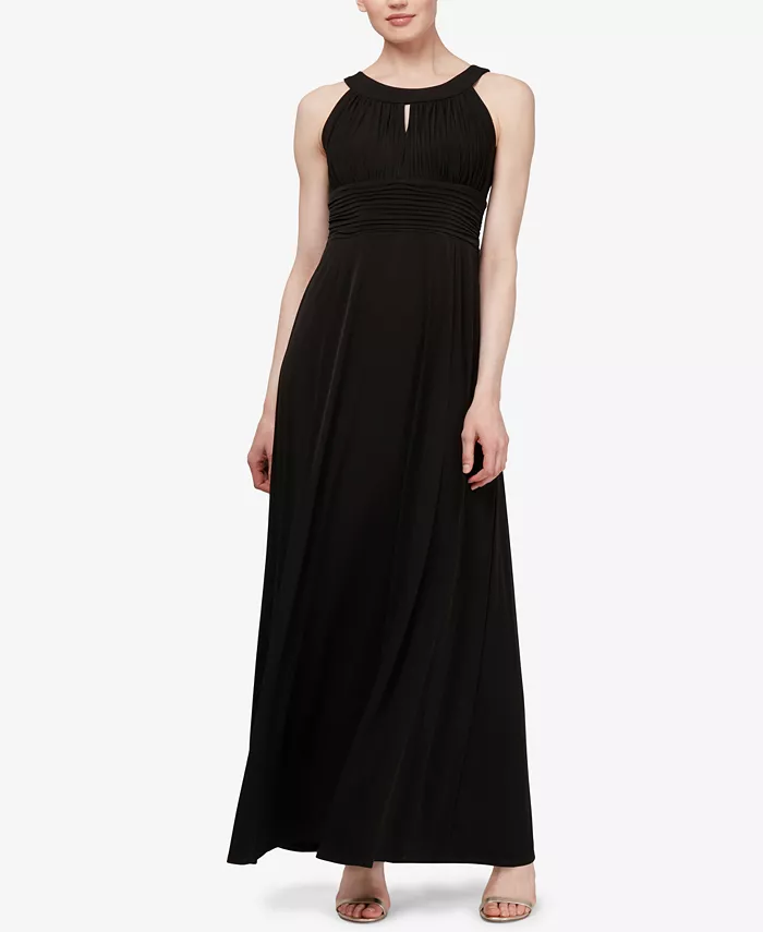 

Бесплатное плиссированное макси-платье SL Fashions, черный