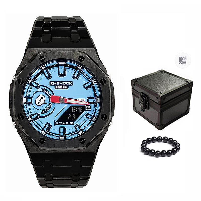 

Мужские часы CASIO Liquid Crystal/Analog Dual Display Series 44 мм синие