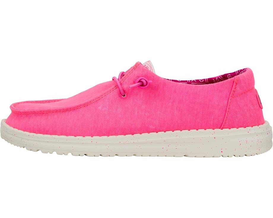 Лоферы Hey Dude Wendy Stretch Canvas, цвет Neon Pink — фото 4