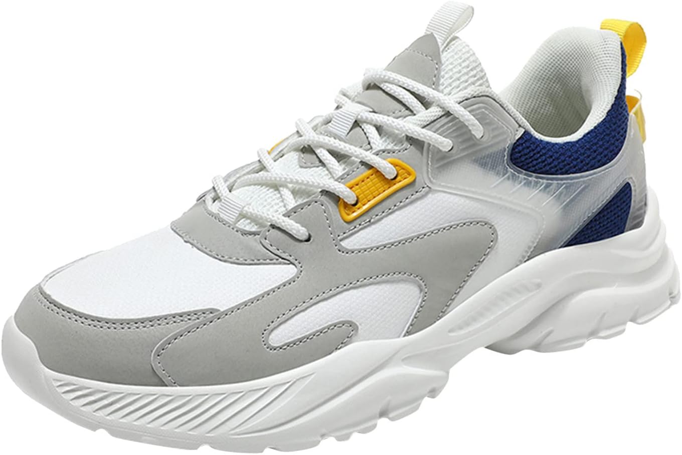 

Мужские кроссовки на шнуровке и без застежек для ходьбы и бега, теннисные, повседневные, модные, удобные, с противоскользящей подошвой, для работы и спорта Generic, серый