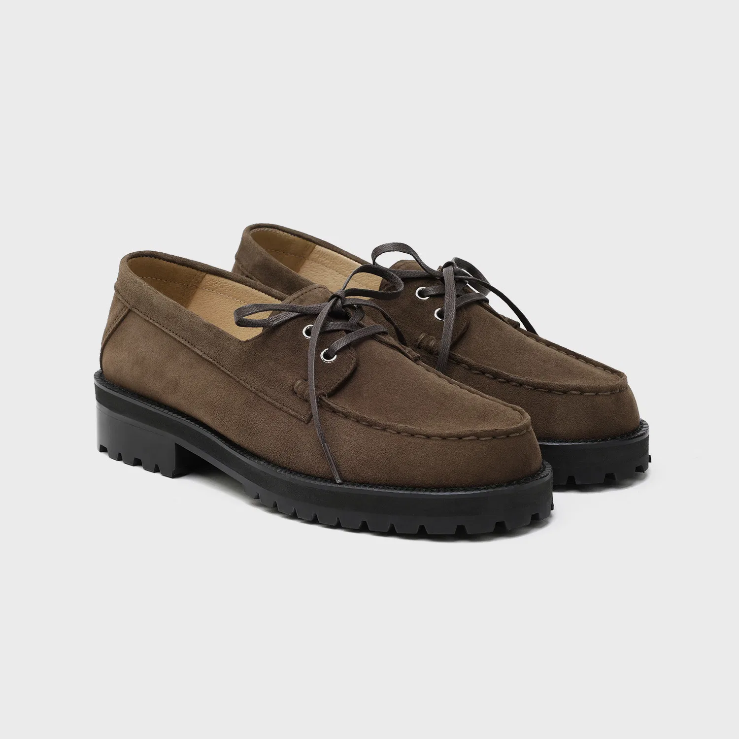 Мужские замшевые топсайдеры Firenze.A Standard Casual Sole, тёмно-коричневые
