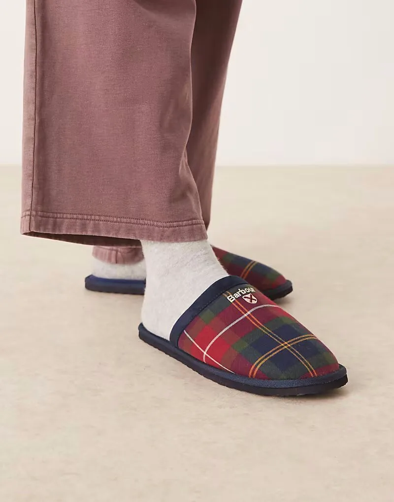 Мюли Barbour Everitt в клетку «зимняя ягода» - бордовый