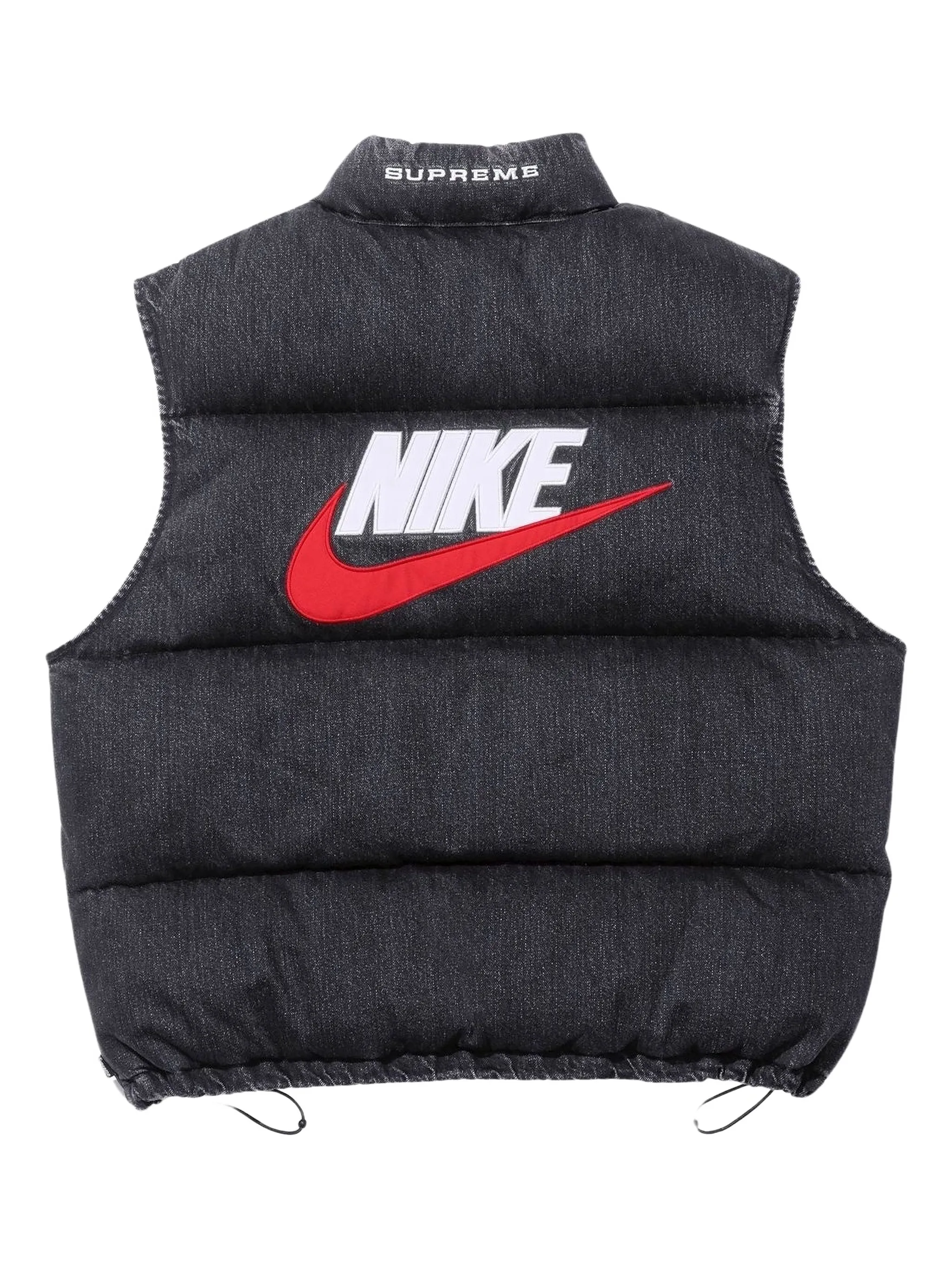 Жилет из денима Nike с пуховиком Supreme, черный — фото 2