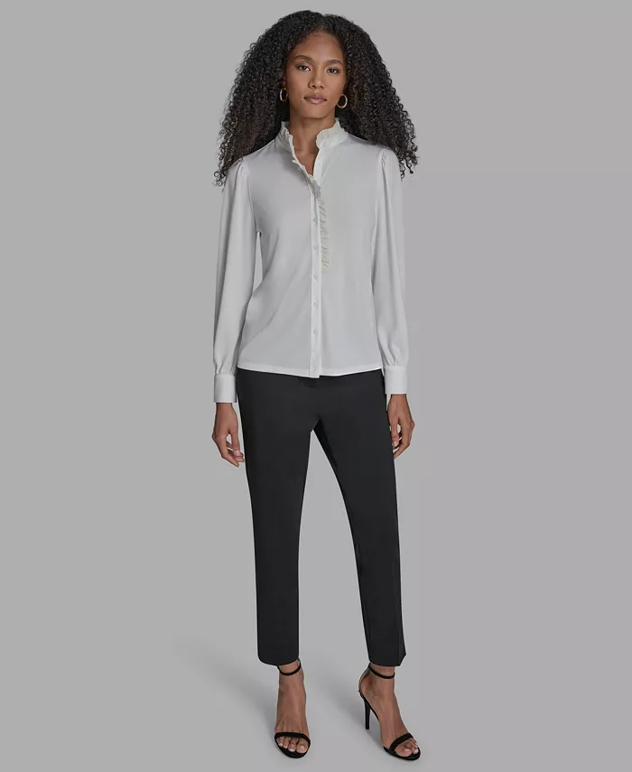 

Блузка с длинными рукавами и оборками BCBG, белый