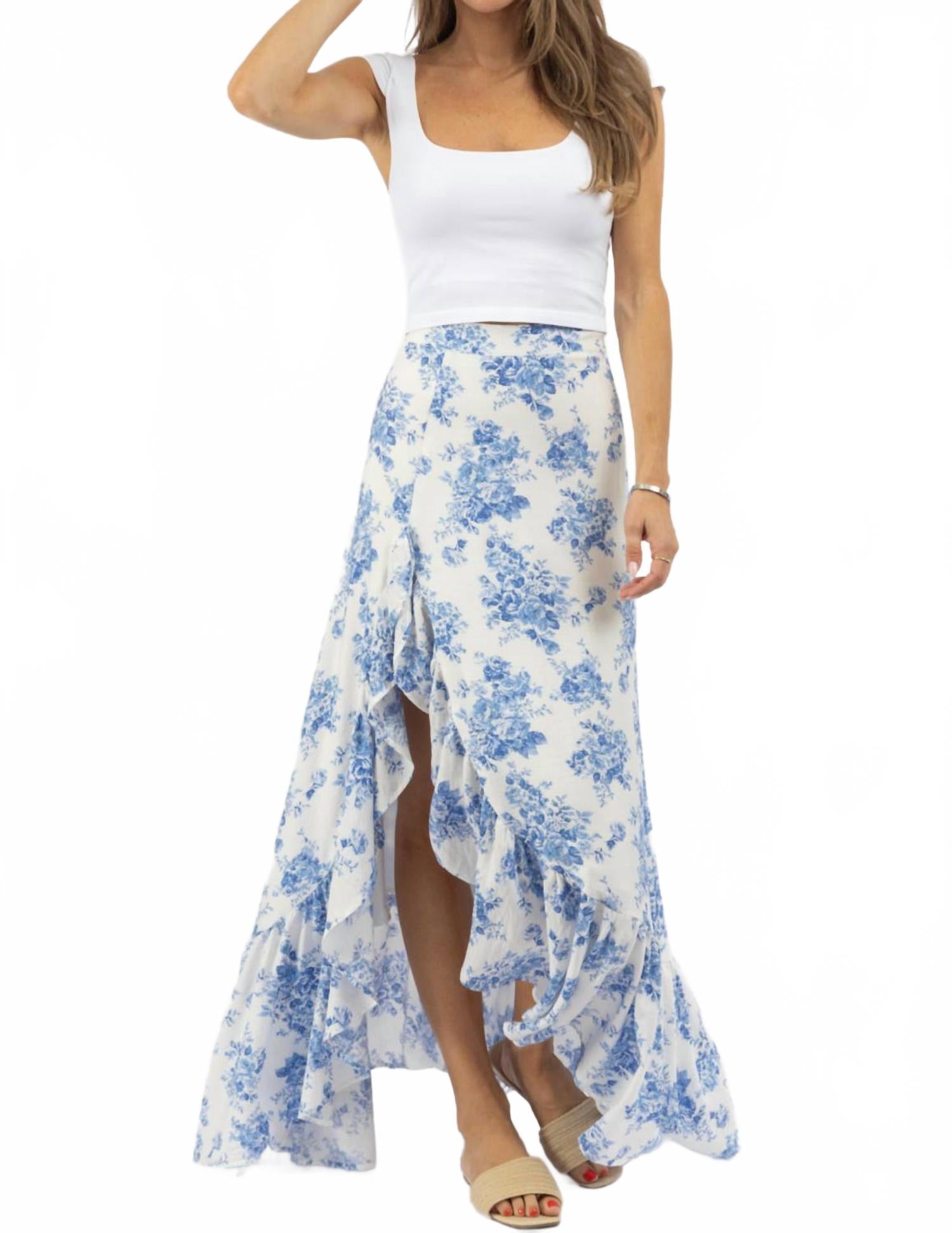 

Длинная юбка макси с цветочным принтом в мульти OLIVACEOUS