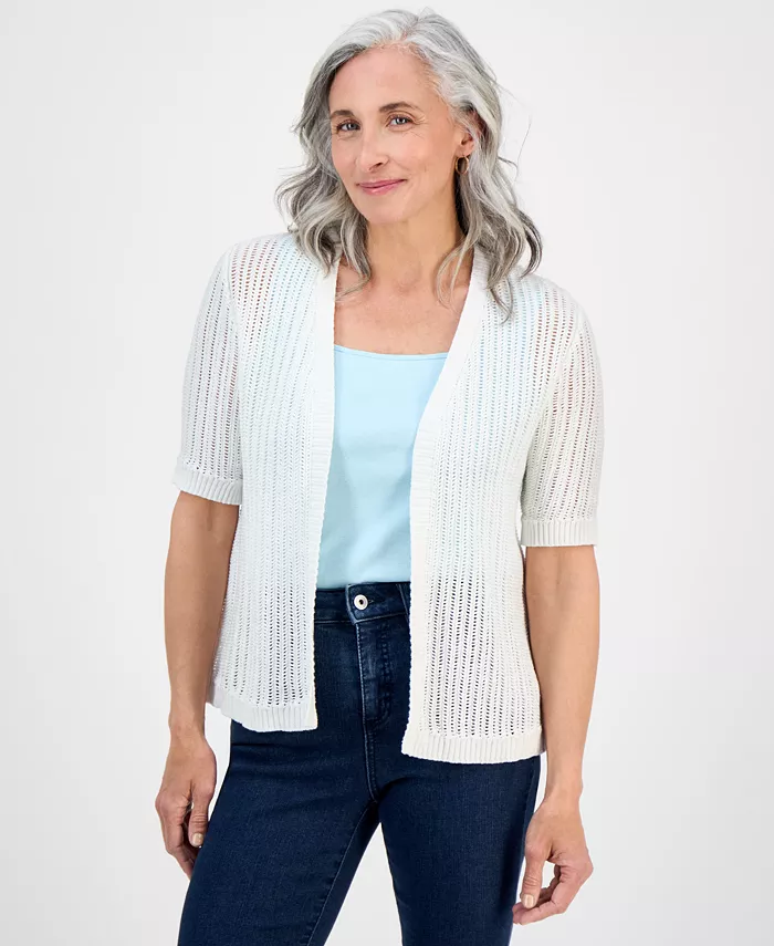 

Кардиган летний хлопковый Petite Style & Co, коричневый/бежевый