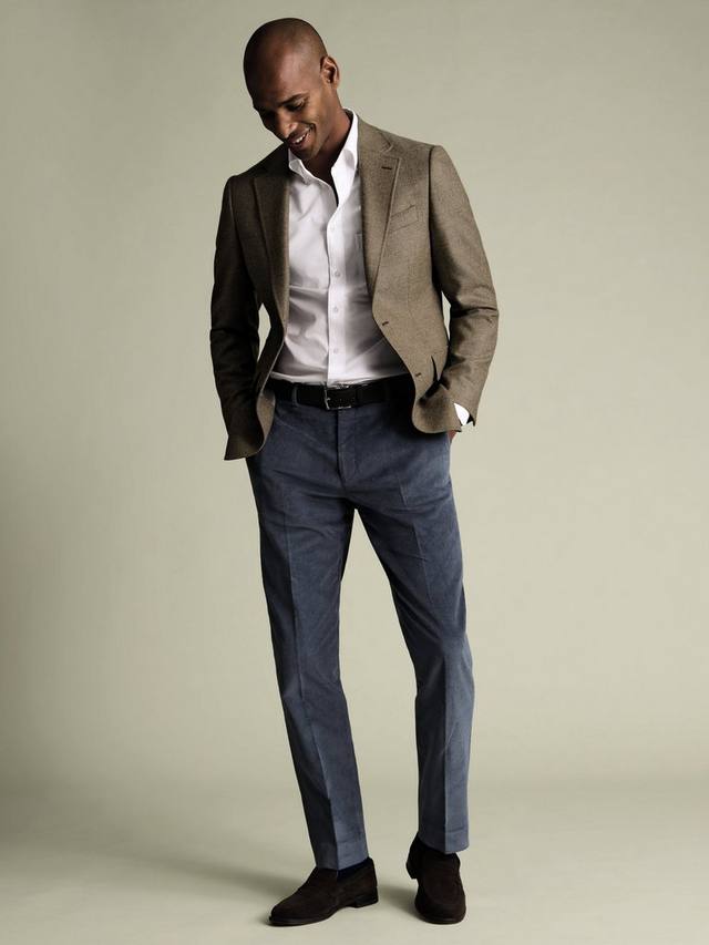 

Эластичные брюки из вельвета Slim Fit Charles Tyrwhitt, Steel Blue