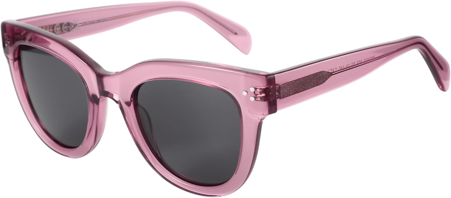 

ZENOTTIC Модные поляризованные солнцезащитные очки для женщин: круглые солнцезащитные очки для дам - ​​ретро-классические очки с защитой UV400, C03 Crystal Pink / Grey