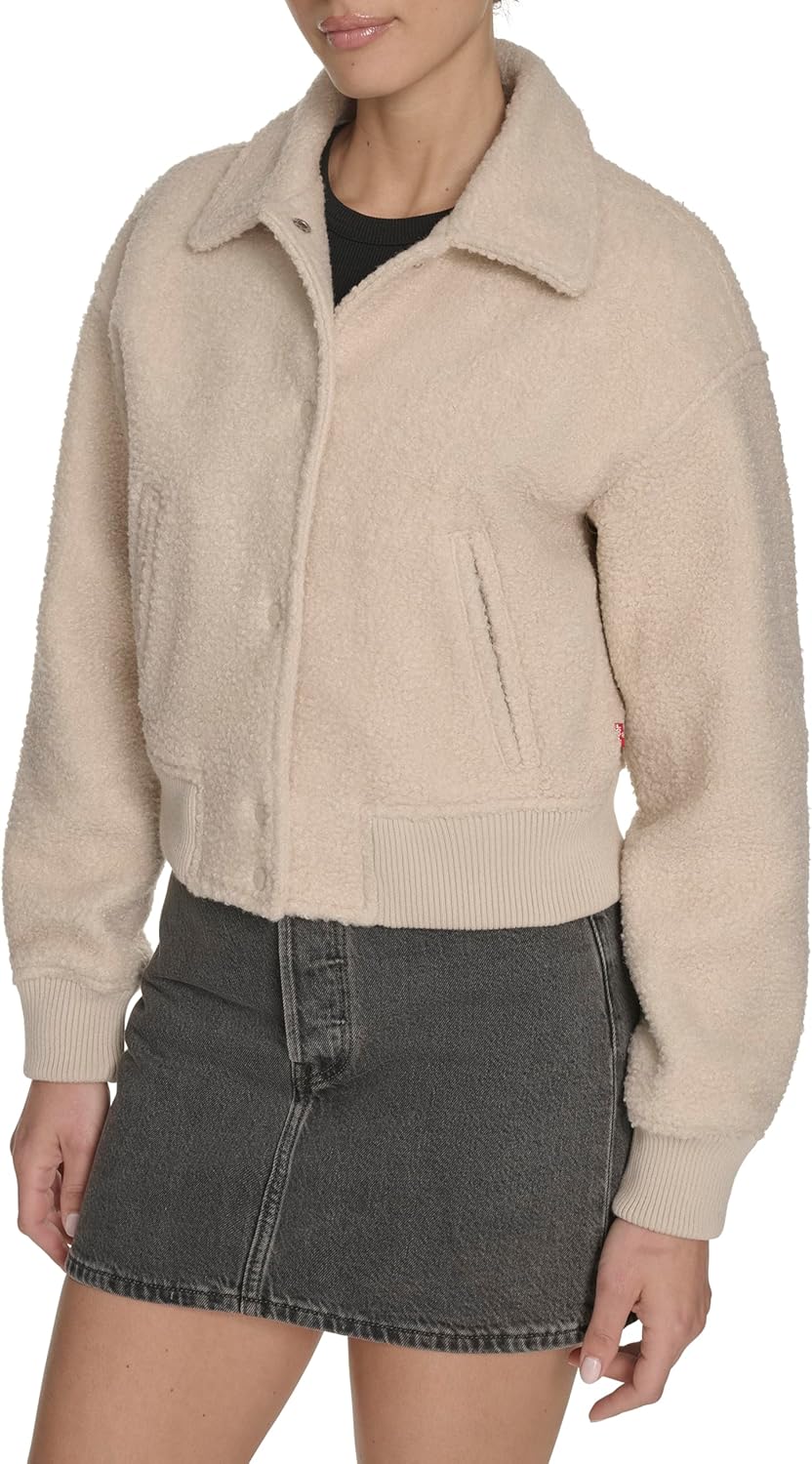 Женская куртка Levi's короткая на пуговицах, кремовый — фото 3