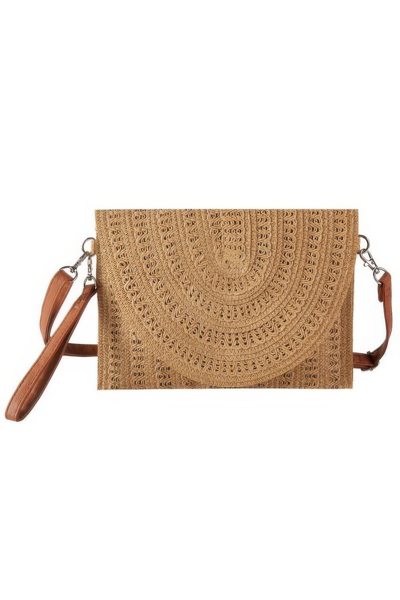 

Плетеный соломенный клатч и сумка через плечо FASHNZFAB, Taupe