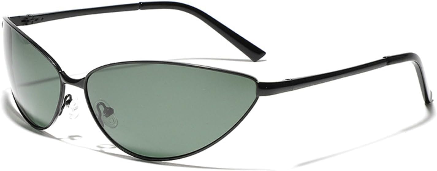 

Маленькие поляризованные солнцезащитные очки «кошачий глаз» для женщин и мужчин, 2024 год, роскошные ретро-очки в металлической оправе, популярные очки N47 mincl, Green