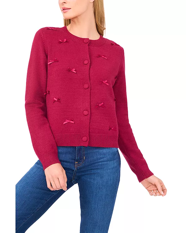 

Кардиган с аппликацией из лент Cece, красный