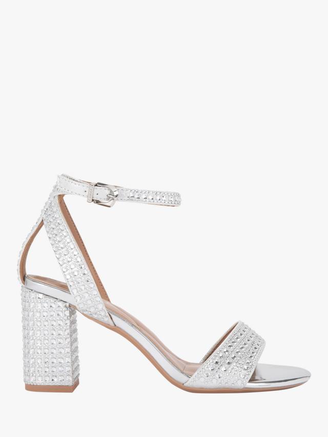 Украшенные кианни босоножки на каблуке Carvela, серебряный