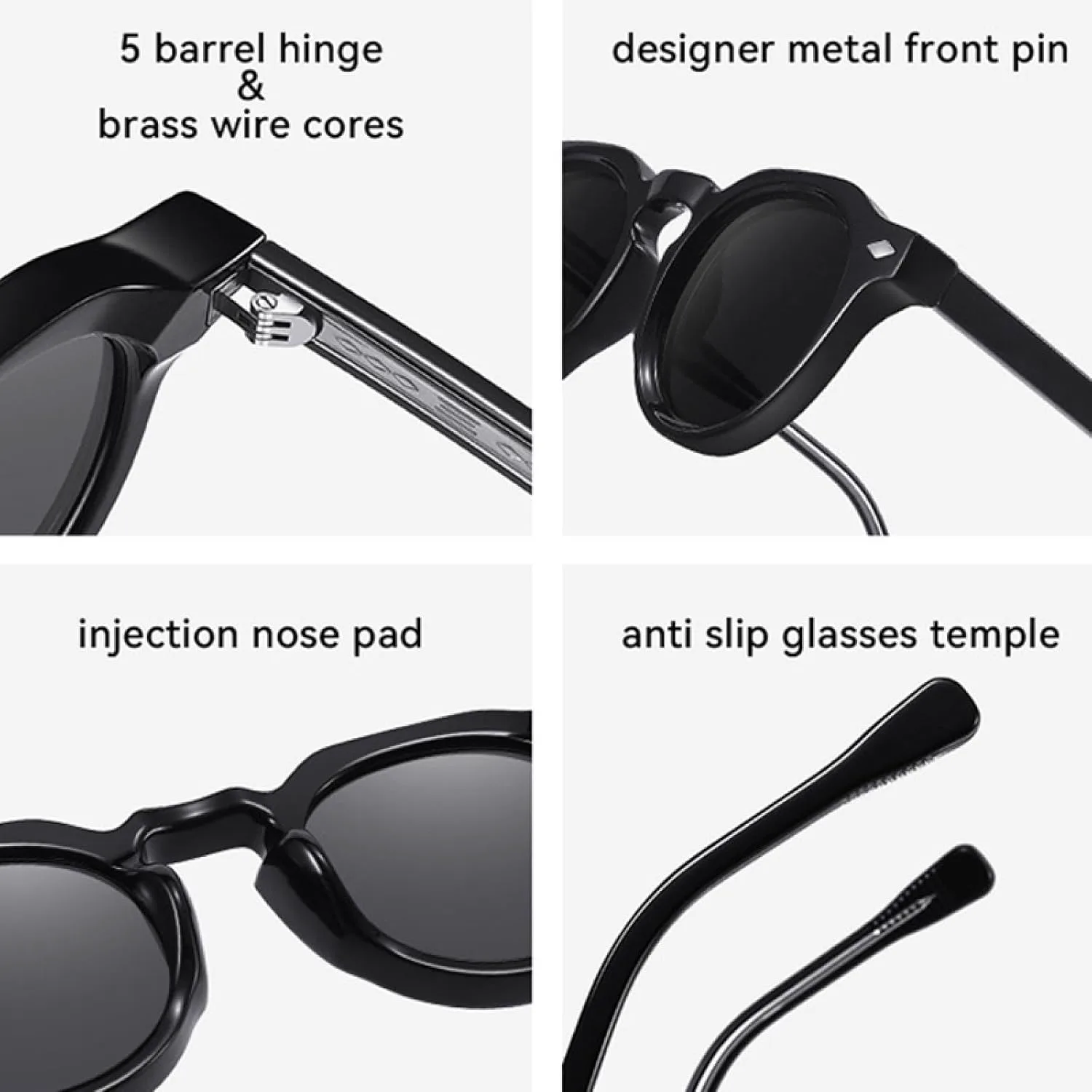 

Круглые женские солнцезащитные очки сине-зеленого цвета с защитой от УФ-излучения UV400, мужские солнцезащитные очки в стиле панк с заклепками DSVIGF, Black Clear