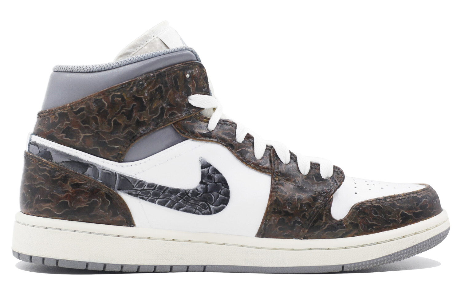 

Кроссовки Air Jordan 1 Vintage Basketball Shoes Men Mid-top Brown/White, коричневый