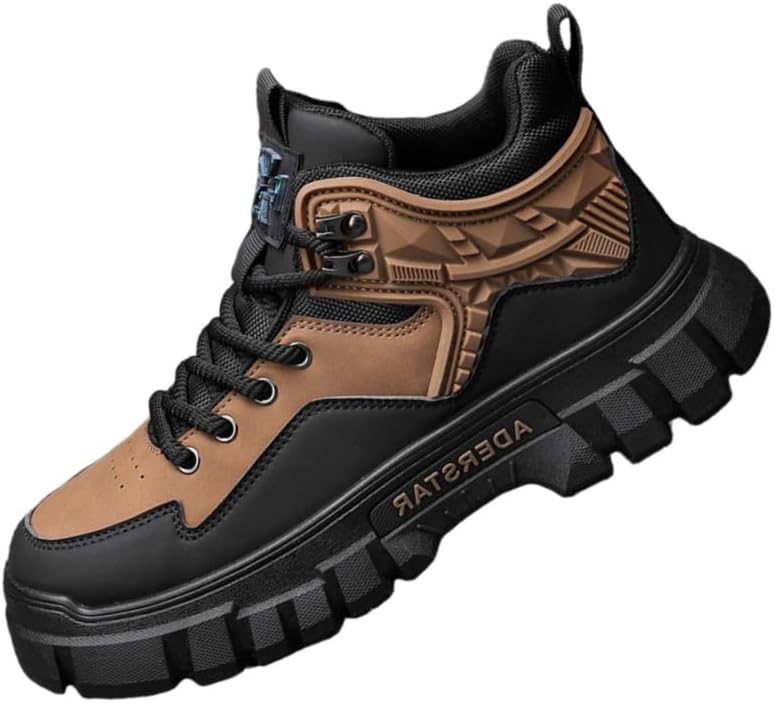 

Мужские высокие повседневные короткие ботинки для улицы - толстая подошва, противоскользящие, прочные, подходят для альпинизма, путешествий и повседневных поездок Clolinde, хаки