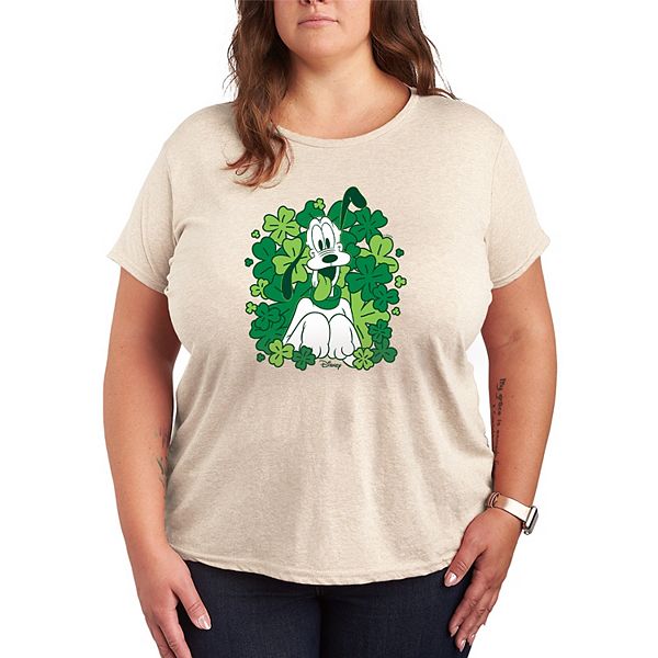 

Футболка Plus size 's pluto shamrocks graphic Disney, Beige