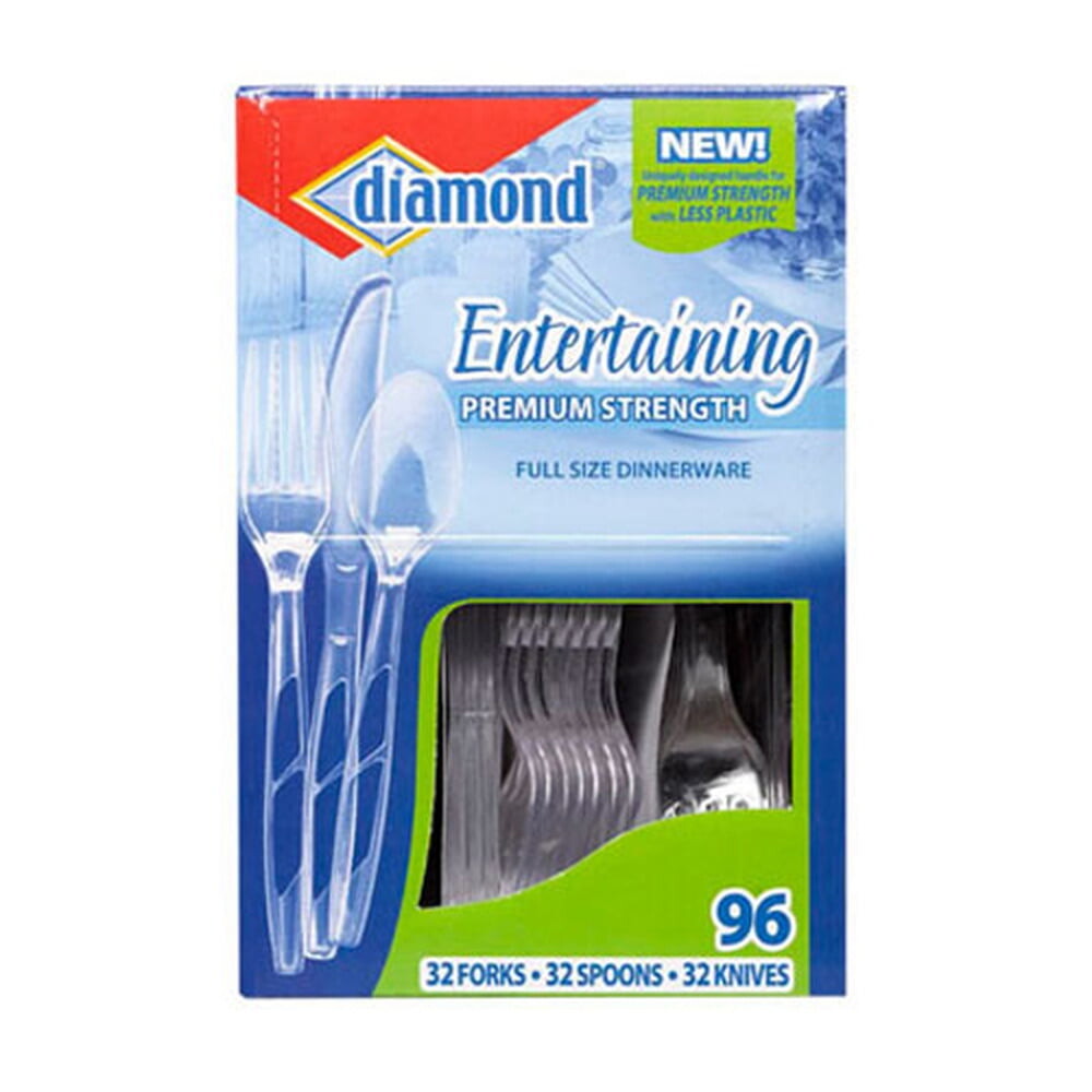 

Столовые приборы пластиковые Diamond Diamnd, 96 предметов