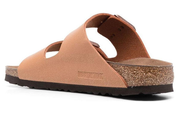 Тапочки arizona vegan birko-flor birkibuc sandals 'pecan' Birkenstock, оранжевый — фото 3