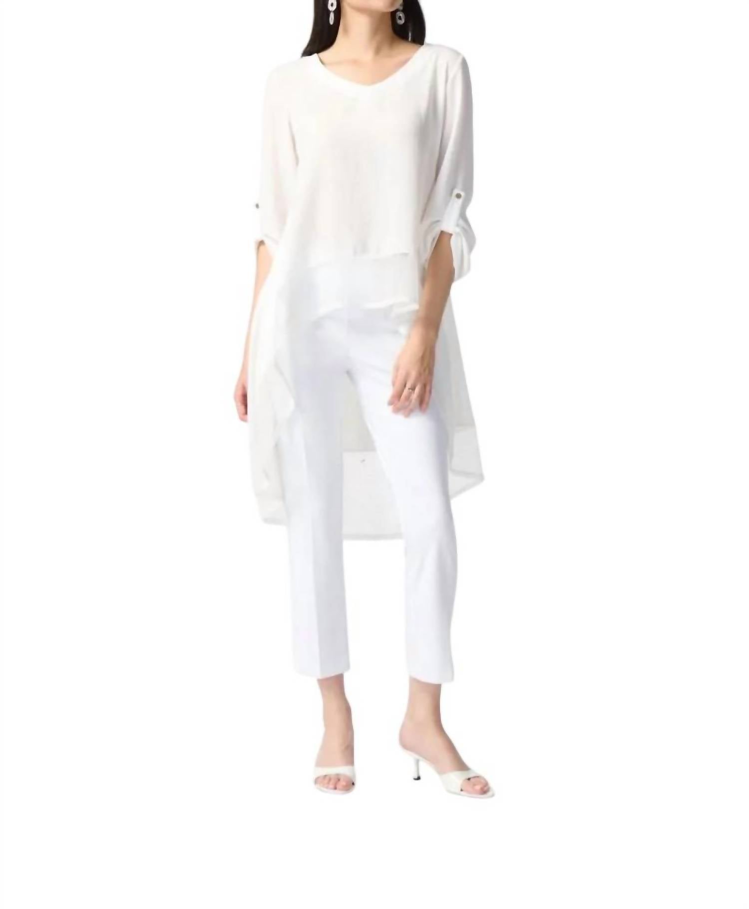 

Высокий-низкий топ белого цвета Joseph Ribkoff