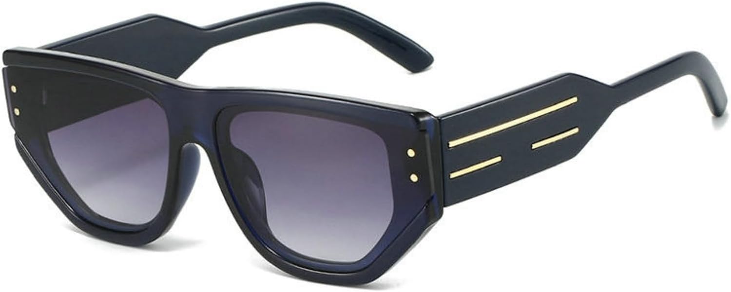 

Винтажные солнцезащитные очки COTIA в стиле панк с квадратным щитом, модные очки «кошачий глаз» для женщин и мужчин, с широкими дужками, для активного отдыха и путешествий, Blue