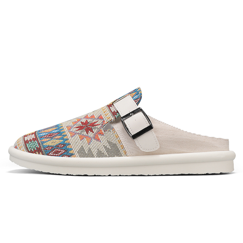 

Wooden Rabbit ПВХ виниловые износостойкие закрытые тапочки мужские бежевые, цвет Beige