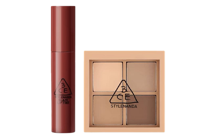 

Тени для век в 4 оттенках жидкая помада набор косметики легко растушевывается цвет лица 3,5г+5г 3CE