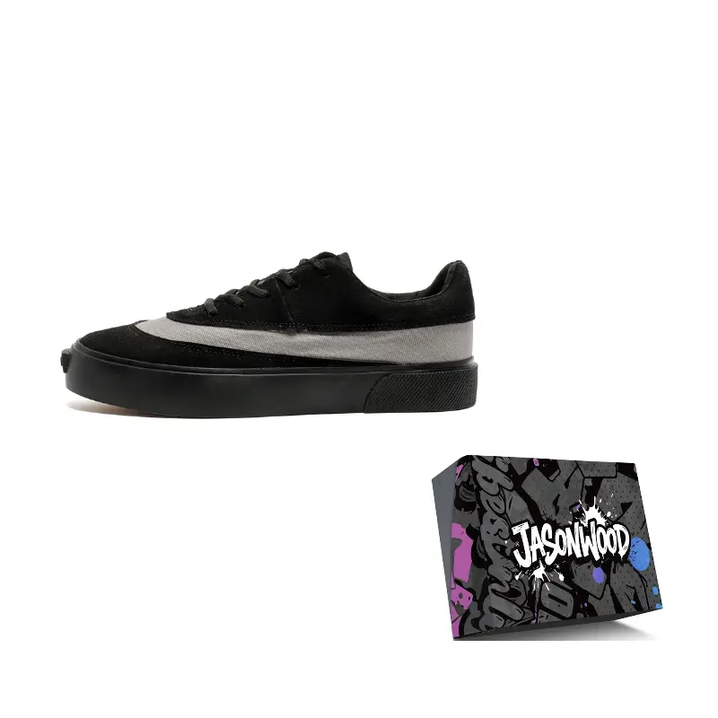 

JASONWOOD Износостойкие дышащие легкие мужские кеды на низком ходу Black, цвет Black