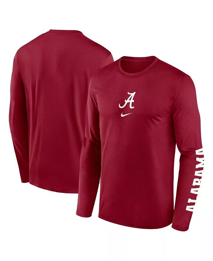 

Мужская футболка Crimson Alabama Crimson Tide Primetime Center Lockup Two-Hit Legend с длинным рукавом Nike