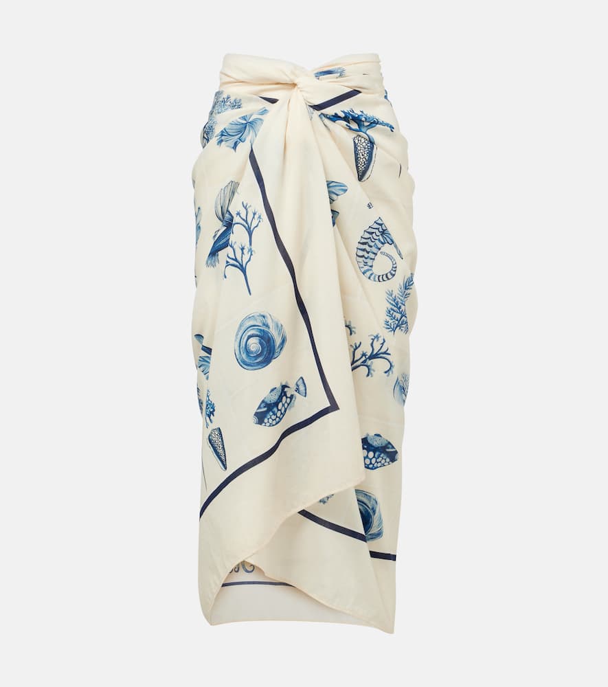 

Лавандовый пляжный топ из хлопка и шелка Agua by Agua Bendita, Under The Sea