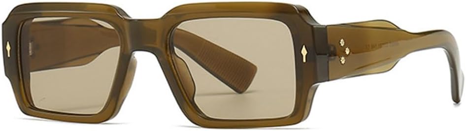 

Популярные модные солнцезащитные очки для женщин: квадратные, градиентные, с защитой от УФ-излучения UV400; модные панк-солнцезащитные очки с заклепками для мужчин MTZJH, Olive Green