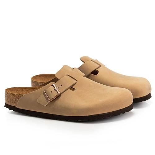 BIRKENSTOCK Ботинки Boston Soft Footbed из промасленной кожи табачно-коричневого цвета — фото 2