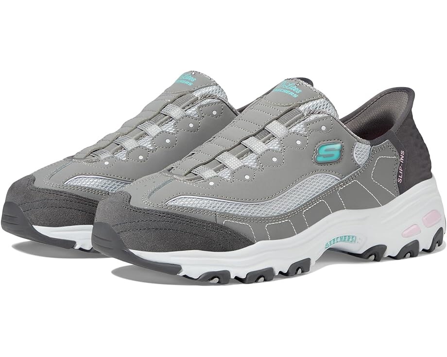 

Кроссовки SKECHERS Hands Free Slip-Ins D'Lites, цвет Grey Light Pink