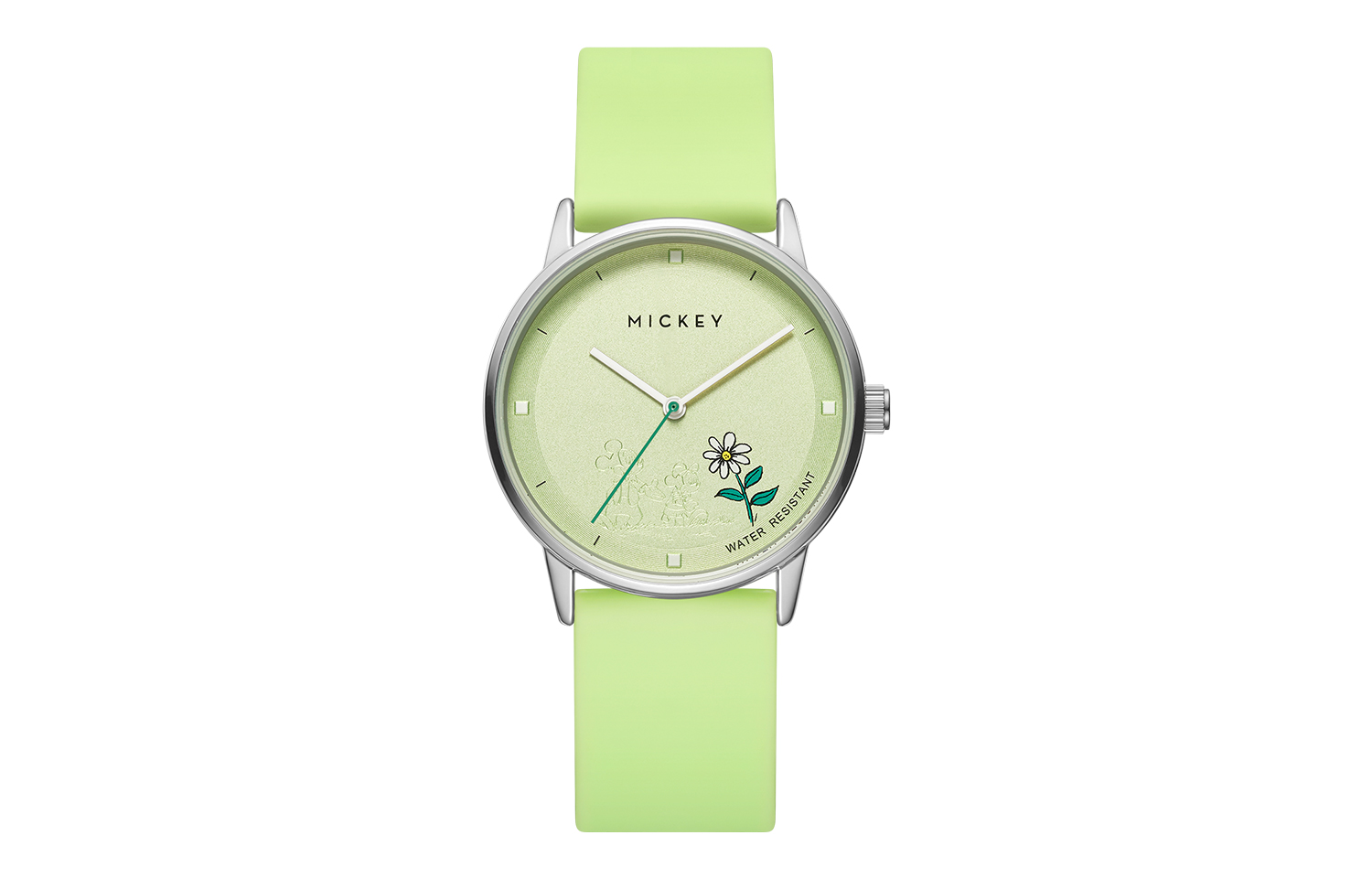 

Disney Часы Mickey Series Quartz Movement Silicone Strap Watch Women's Watch Green Dial
