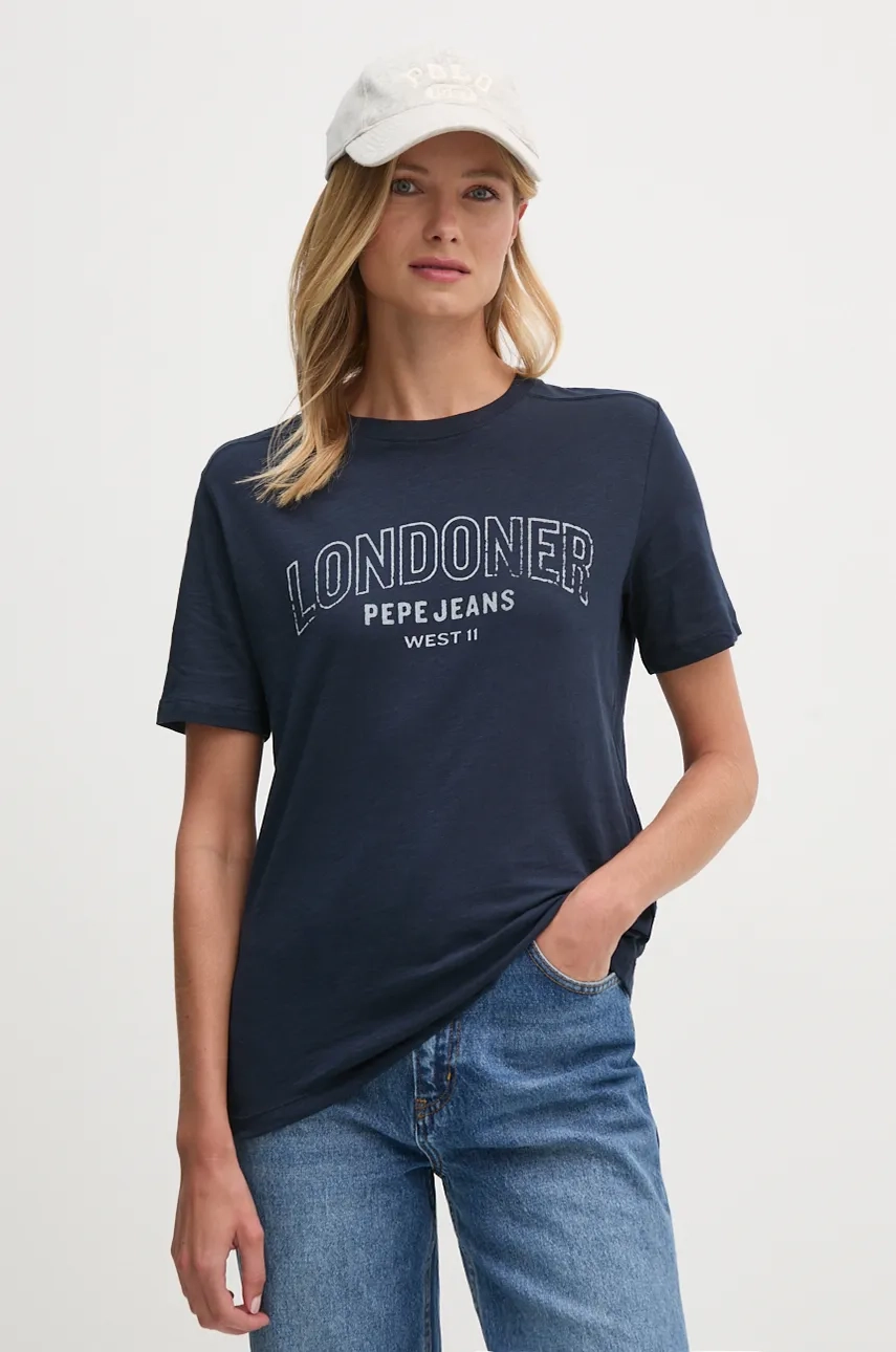 

Футболка GABBY из хлопка Pepe Jeans, темно-синий