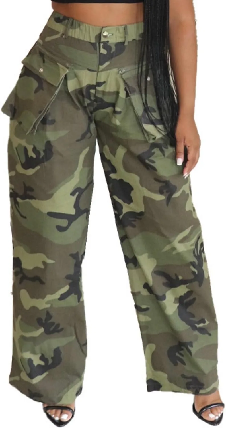

Unybwonn Camo Baggy Cargo Jeans для женщин