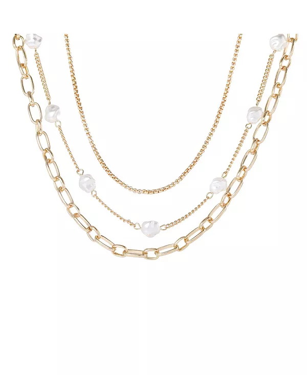 

Многослойное ожерелье из жемчуга BCBG Bcbgeneration, gold/white