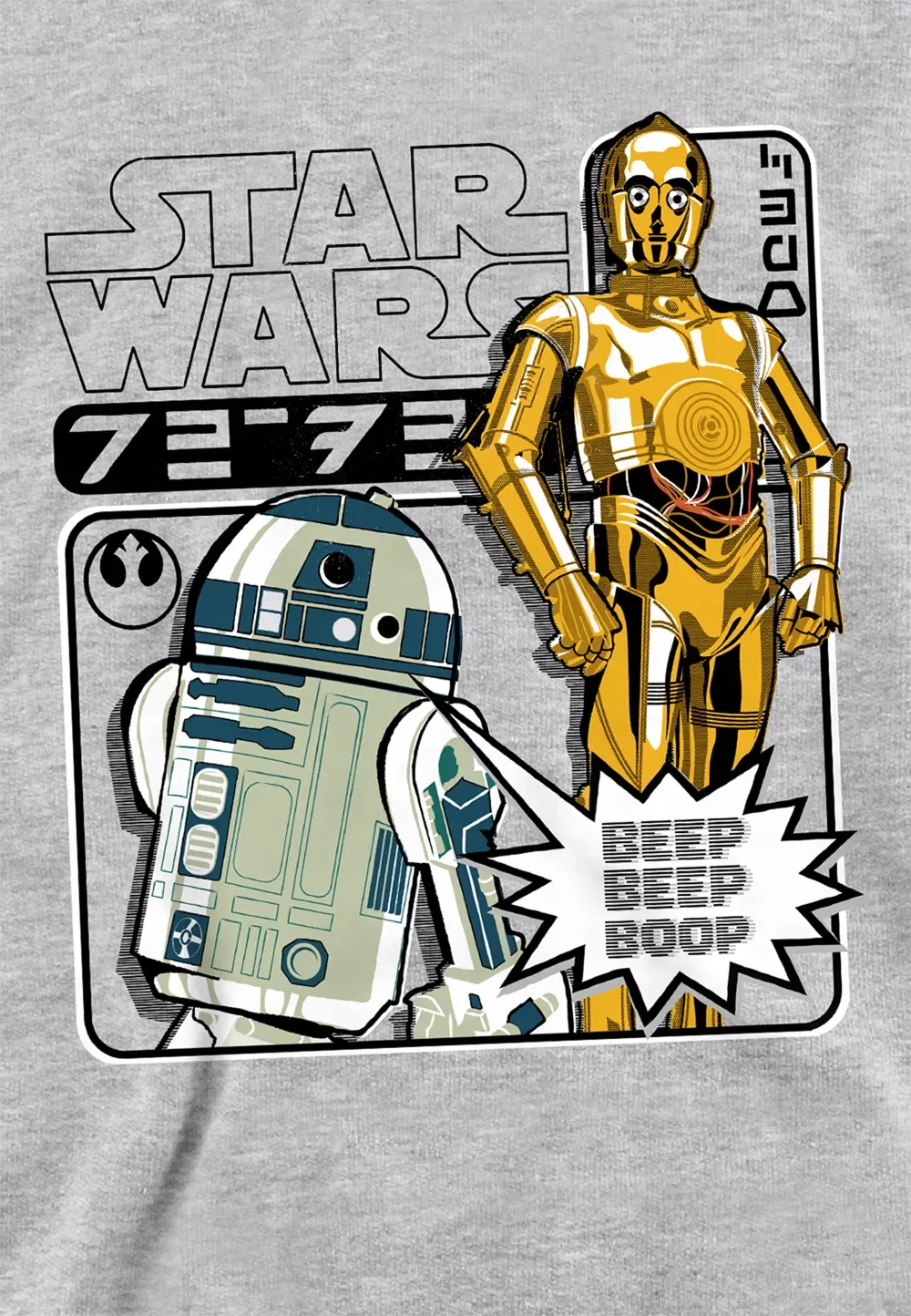 Детская худи с R2D2 и C3PO Disney, серый — фото 2
