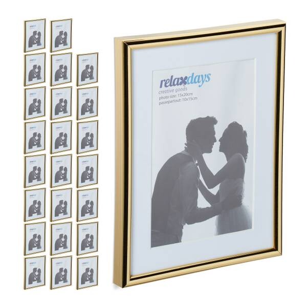 

24xРамка для фотографий Relaxdays 15x20 cm gold, золотой/белый