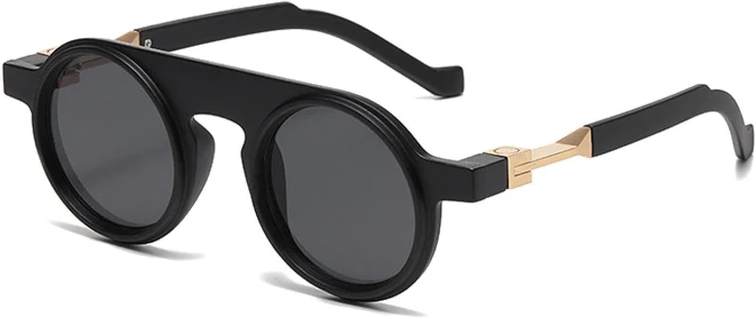 

Солнцезащитные очки с защитой от УФ-излучения UV400 | Круглые женские панк-очки с прозрачным градиентом для занятий спортом на открытом воздухе и вождения DSVIGF, Matte Black Gray