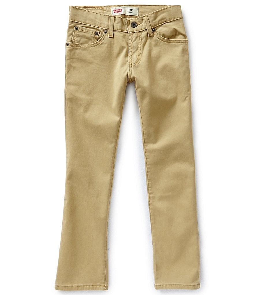 

Замшевые брюки узкого кроя Levi's Big Boys 8-20 511, бежевый