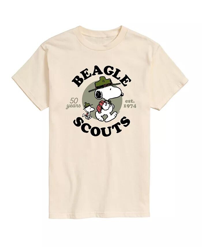 

Мужская футболка с короткими рукавами Hybrid Apparel Snoopy Woodstock Beagle Scout AIRWAVES, бежевый