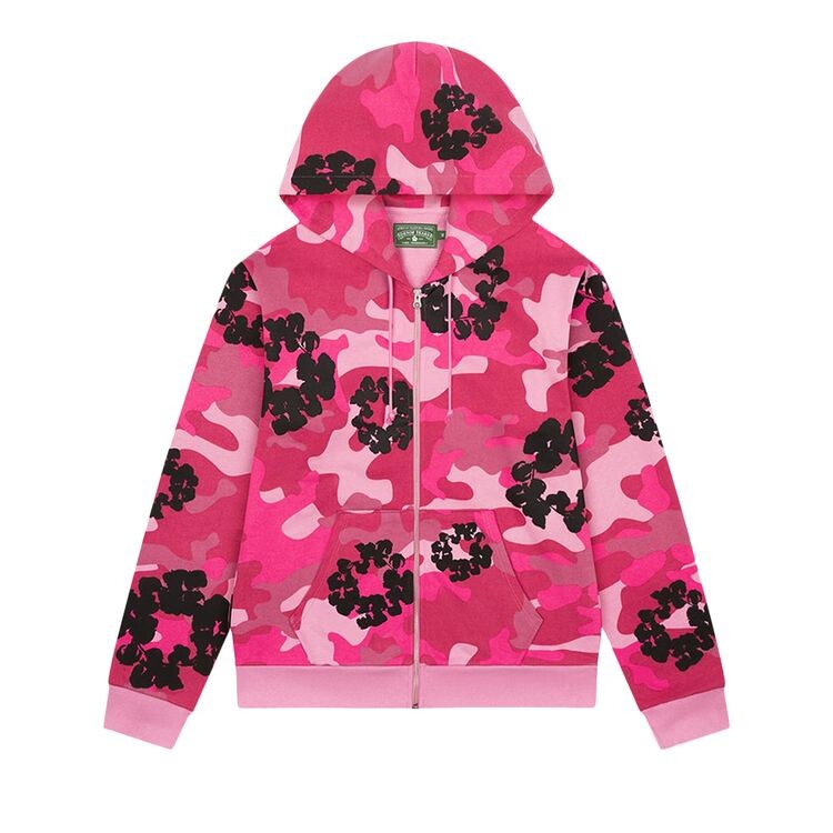 

Худи Denim Tears The Wreath Zip Hoodie Pink Camo, розовый