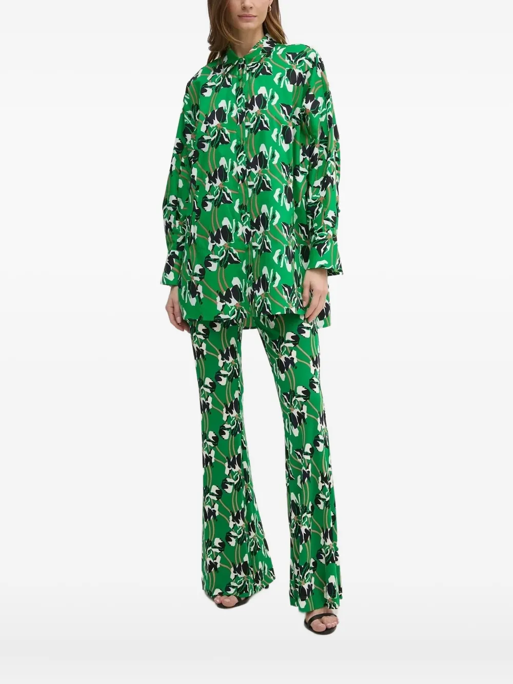 

Рубашка с цветочным принтом DVF Diane von Furstenberg, зеленый