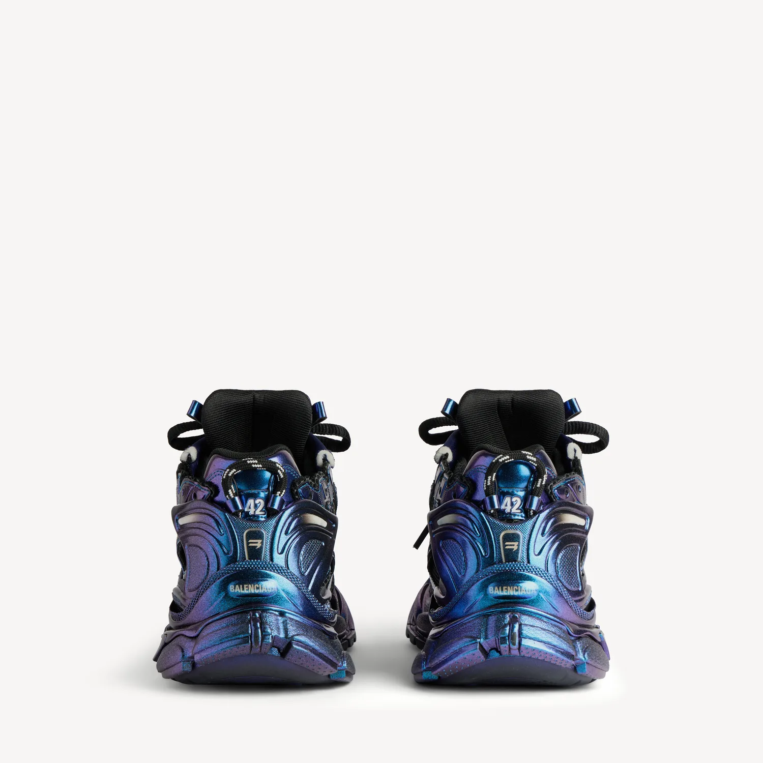 BALENCIAGA Мужские кроссовки Runner с радужным эффектом, синие — фото 3