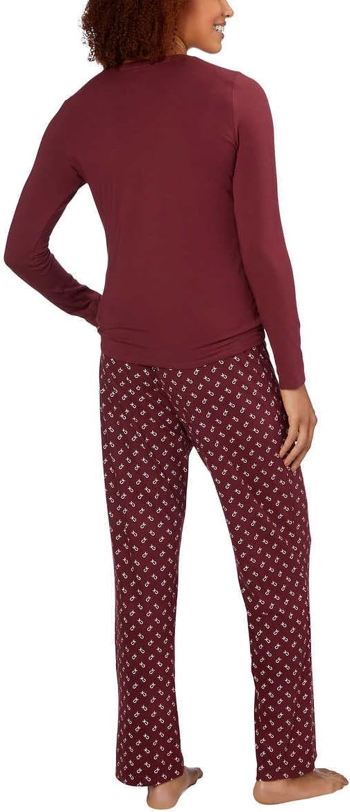 Женский флисовый пижамный комплект Calvin Klein из двух предметов, Red — фото 2